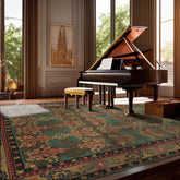 5x7 Gray Moss Black Color Hand Tufted All-Over Wool Arts & Crafts/Mission Oriental Rug